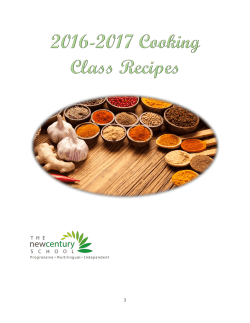 Cooking Club Recipe Booklet