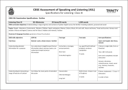 CBSE Assessment of Speaking and Listening (ASL)