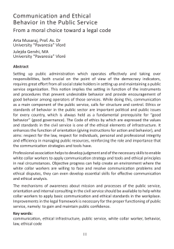 Communication and Ethical Behavior in the Public