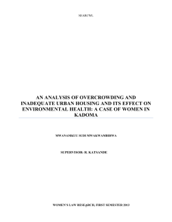 an analysis of overcrowding and inadequate urban