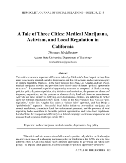 A Tale of Three Cities: Medical Marijuana, Activism