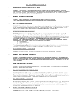 2015 &ndash; 2016 COMMON SCHOLARSHIP LIST 1. ANTHONY