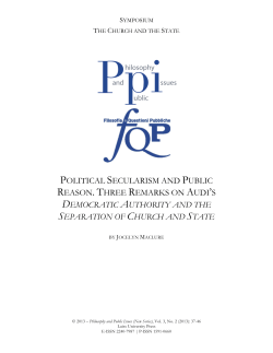 POLITICAL SECULARISM AND PUBLIC REASON. THREE