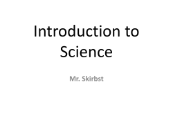 Topic 0: Introduction to Science