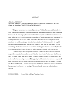 The Conflated Images of Achilles, Patroclus and Hector in the Iliad.