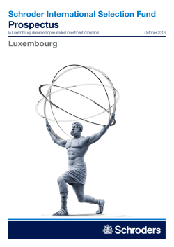Schroder ISF Prospectus