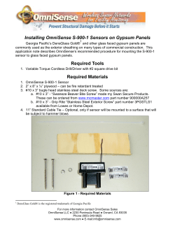 Installing OmniSense S-900-1 Sensors on Gypsum Panels Required