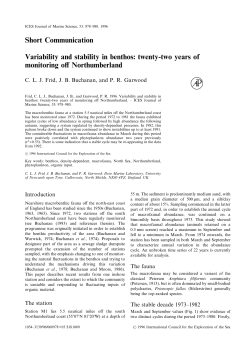 Short Communication Variability and stability in benthos: twenty