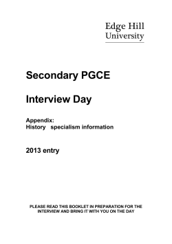 History PGCE Interviews
