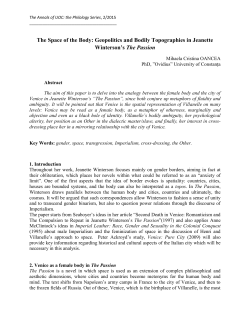 The Space of the Body: Geopolitics and Bodily Topographies in