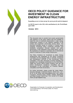 Policy Guidance for Investment in Clean Energy