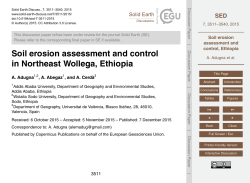 Soil erosion assessment and control, Ethiopia