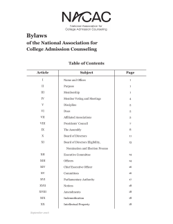 Bylaws - National Association for College Admission Counseling