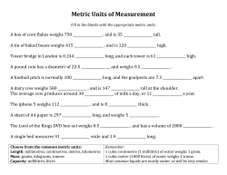 Metric Units of Measurement