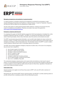 Emergency Response Planning Tool (ERPT)
