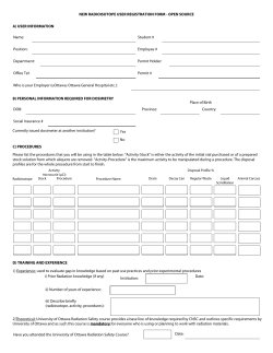 NEW RADIOISOTOPE USER REGISTRATION FORM