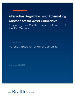 Alternative Regulation and Ratemaking Approaches for Water