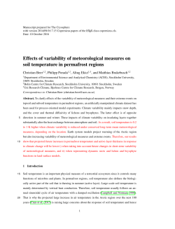 Effects of variability of meteorological measures on soil temperature