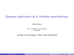 Quelques applications de la m&eacute;thode isoperim&eacute;trique - IMJ-PRG