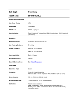 Lab Dept: Chemistry Test Name: LIPID PROFILE