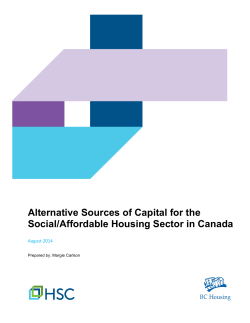 Alternative Sources of Capital for the Social/Affordable Housing