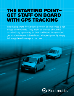 the starting point&ndash; get staff on board with gps tracking