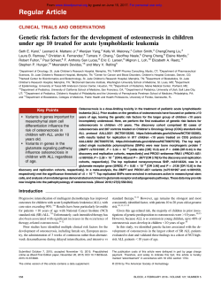 Genetic risk factors for the development of