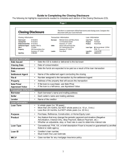 Guide to Completing the Closing Disclosure