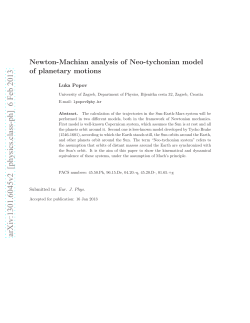 Newton-Machian analysis of Neo-tychonian model of planetary