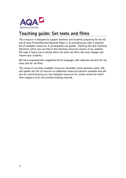 AS and A-level Languages Set texts and films Teaching guide