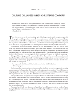 culture collapses when christians conform