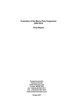 Evaluation of the Marco Polo Programme 2003