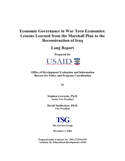 Economic Governance in War Torn Economies