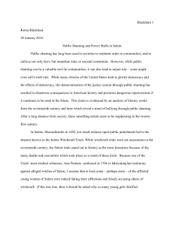 Public Shaming and Power Shifts in Salem