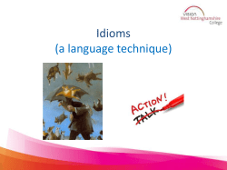 Idioms (a language technique)