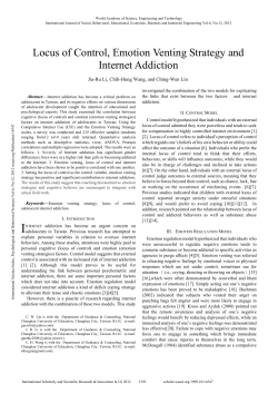Locus of Control, Emotion Venting Strategy and Internet Addiction