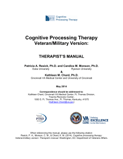 Cognitive Processing Therapy Veteran/Military Version