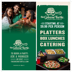 Party Menu - The Greene Turtle
