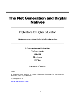 The Net Generation and Digital Natives