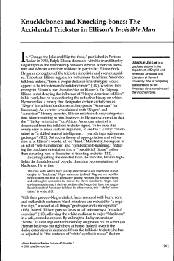 Knucklebones and Knocking-bones: The Accidental Trickster in