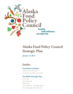 Alaska Food Policy Council Strategic Plan 2012-2015