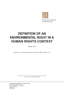 IELRC.ORG - Definition of an Environmental Right in a Human
