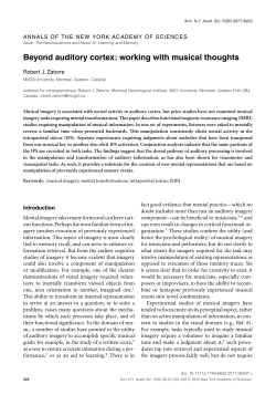Beyond auditory cortex: working with musical thoughts