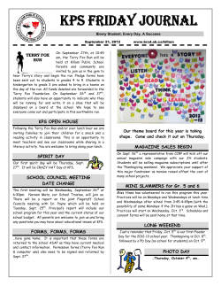 KPS OPEN HOUSE SPIRIT DAY SCHOOL COUNCIL MEETING