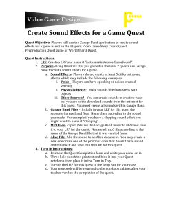 Create Sound Effects for a Game Quest