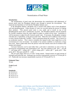 Neutralization of Pond Water - Florida Industrial and Phosphate