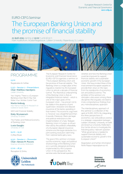 The European Banking Union and the promise of financial stability