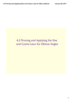 4.2 Proving and Applying SIne and Cosine Laws for Obtu.notebook