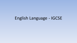 English Language - IGCSE - Sacred Head e