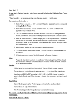 Case study 17 - Lesotho Highlands water project